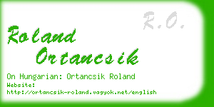 roland ortancsik business card